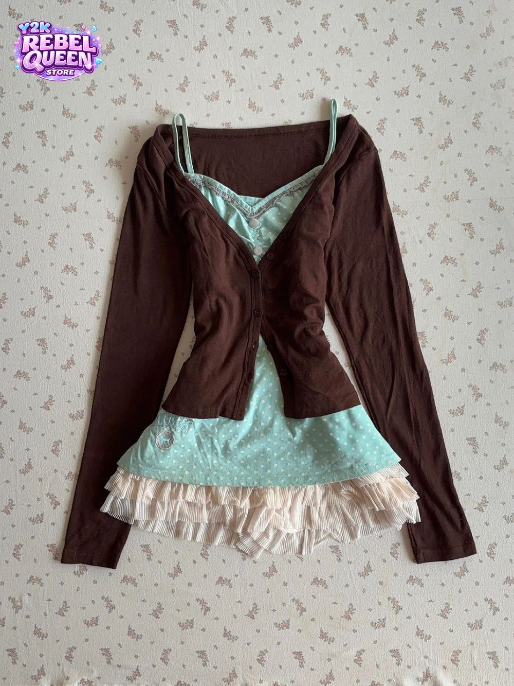 Conjunto de Vestido Camisola C - Elastic Lace Trim reseña y precio
